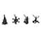 Original MantleClip® Matte Black Assorted Holiday Icons Stocking Holders, 4ct.